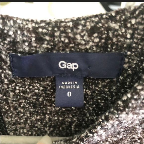 Gap Textured Knit Dress Sz. 0 Black Gray Short Sleeve - Picture 4 of 9